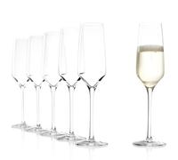 Stölzle Lausitz Champagne Glasses Experience 6-Piece Set 190ml - Elegant Crystal Flutes for Prosecco & Champagne - Dishwasher-Safe & Durable
