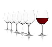 Stölzle Lausitz Classic 770ml Wine Glasses, Set of 6, Red, Lead-free Crystal, Dishwasher Proof