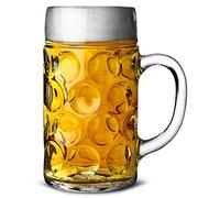 Stölzle Lausitz German Beer Stein Glass CE Lined at 2 Pints - Classic Beer Tankards Lined and CE Marked at 2 Pints