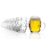 Stölzle Lausitz Oberglas Tübinger Eye Jug 0.4 L - Set of 6 - Pint Glasses with Filling Line - Traditional Design - Dishwasher Safe 5200050