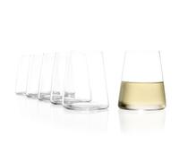 Stölzle Lausitz Power Wine Cups Small 380 ml Set of 6 White Wine Mugs Dishwasher Safe Lead-Free Crystal Glass Elegant