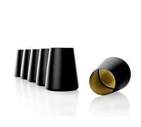 Stölzle Lausitz Set of 6 Olympic Power Cups, 380 ml, Universally useable for Water, Juices, Wine, Dishwasher Safe, Sprayed with Organic Colours, Schwarz (Matt), Gold