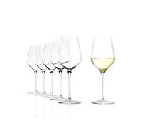 Stölzle Lausitz Starlight White Wine Glasses 410 ml I Set of 6 I Wine Glasses Dishwasher Safe I Crystal Glass I White Wine Glasses Set Shockproof I