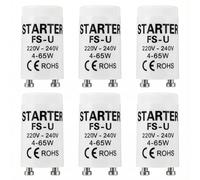 Stoents FS-U Fluorescent Starter for T8 Tubes - 4-65W High Power, Pack of 6, 220-240V - Compatible with Standard Magnetic Ballast