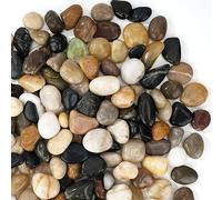 Stoepeoco 4.1 LB Natural Polished Pebbles,Multi Smooth River Rocks Decorative Ornamental stones Garden Landscaping Pebbles Gravel Filler for Flower Bed Fish Tank Plants Vases Succulents