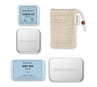 Störtebekker® Premium Hair & Body Shower Set, 1 x Solid Shampoo & 1 x Crusoe Solid Shower Gel for Men and Women, Includes 2 Soap Boxes & Sisal Bag, Vegan & Handmade