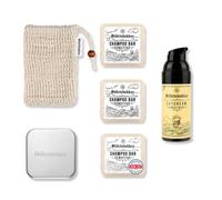 Störtebekker® Premium Shower Routine Set - Solid Shampoo Sensitive (x3), Soap Bag, Soap Box + Day Cream - Shampoo Bar Set for Hair/Shower Care - Handmade in Soap Factory