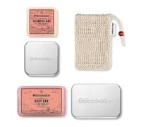 Störtebekker Premium Shower Set Hair & Body | 2x Solid Shampoo & 2x Solid Shower Gel Tortuga for Men & Women | Includes Soap Box & Sisal Bag | Vegan & Handmade