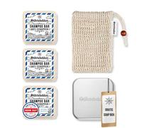 Störtebekker Premium Shower Set - Solid Shampoo Anti-Dandruff (x3), Sisal Bags + Free Aluminium Soap Box - Shampoo Bar Set for Hair, Scalp & Beard - Handmade in Soap Factory