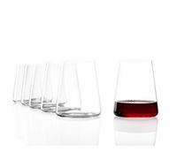 Stözle Lausitz Power Wine Glasses Without Stems, 515 ml, Set of 6 Red Wine Glasses, Dishwasher Safe, Lead- Crystal Glass, Elegant and Break-Resistant Glasses