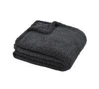 STOF - Blanket - Size 180 x 220 cm - 100% Polyester - Anthracite - Montreal Model - Blanket - Soft Warm Fluffy Plain