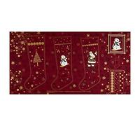 Stof Fabrics of Denmark Stof Denmark Christmas is Near Snowflakes Santa and Snowman 24'' Panel Fabric, Red Yard