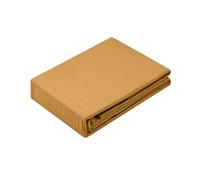 STOF - Fitted Sheet - Size 180 x 200 cm - 100% Organic Cotton - Quality - Oeko-Tex Certified - Curry Colour - Horizon Model - Bed Linen for Home - Soft and Comfortable