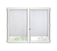 STOF - Pair of Half Curtains - Size 60 x 160 cm - 100% Polyester - Colour Grey - Monna Model - Glazed - Privacy and Transparency - Plain