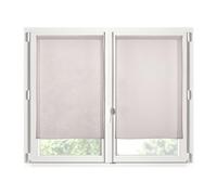 STOF - Pair of Half Curtains - Size 60 x 160 cm - 100% Polyester - Linen Colour - Monna Model - Glazed - Privacy and Transparency - Plain
