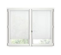 STOF - Pair of Half Curtains - Size 70 x 200 cm - 100% Polyester - Colour White - Monna Model - Glazed - Privacy and Transparency - Plain
