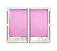 STOF - Pair of Half Curtains - Size 70 x 200 cm - 100% Polyester - Fuchsia Colour - Monna Model - Glazing - Privacy and Transparency - Plain