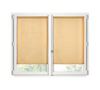 STOF - Pair of Half Curtains - Size 70 x 200 cm - 100% Polyester - Mustard Colour - Monna Model - Glazing - Privacy and Transparency - Plain