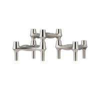 STOFF Nagel BMF Candle Holder Set of 3 Brushed Chrome