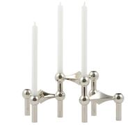 STOFF Nagel - Stoff Nagel Candlestick Chrome + Candle 12-pack - Chrome