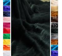 StoffBook Black Teddy Long Hair Fabric Material, b710