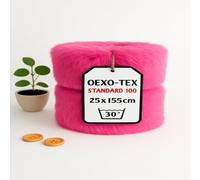 StoffBook Pink Bear Fur Teddy Fur Fabric for Crafts, Fur Trim, Fur Remnants, Plush Fabric, Teddy Fabric, Fur Band, Fur Border, for Sewing, Crafts, Decoration, Children, DIY, Faux Fur Fabric, D204