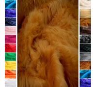 StoffBook red Brown Teddy Long Hair Fabric Material, b708(red Brown)