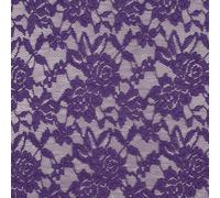 StoffBook violet LACE BI-STRETCH DREAMLIKE FLORAL PATTERN FABRIC MATERIAL, d253(violet)