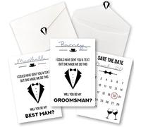 STOFINITY 10 Groomsmen Proposal Cards Set - 8 Will You Be My Groomsman Proposal Gifts for Wedding, 2 Best Man Proposal Gifts, Funny Asking Groomsman Card, Suit Up Groomsmen Gift Box Invitation Ideas