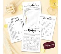 STOFINITY Hilarious Bridal Shower Games 30 Guests - Funny Wedding Games For Reception Decorations, Find The Guest Bingo Game, Would She Rather Bridal Shower Activities