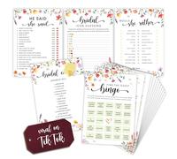 STOFINITY Hilarious Bridal Shower Games 30 Guests - Wedding Games For Reception Decorations, Funny Find The Guest Bingo Game, He Said She Said Would She Rather Wildflower Bridal Shower Decorations