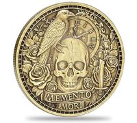 Stoic Challenge Coin - Memento Mori (Remember You Must Die) / Memento Vivere (Remember to Live) - Motivational Inspirational Token for Anxiety Relief, Military Veteran, Men Women, Graduation Gift