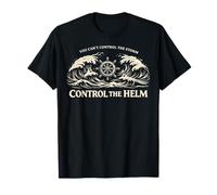 Stoic Control The Helm Storm Sailing Philosophy T-Shirt