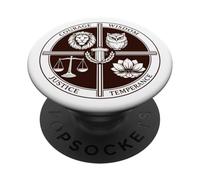 Stoic Four Virtues Courage Wisdom Justice Temperance PopSockets Adhesive PopGrip