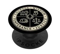 Stoic Four Virtues Courage Wisdom Justice Temperance PopSockets Adhesive PopGrip