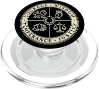 Stoic Four Virtues Courage Wisdom Justice Temperance PopSockets PopGrip for MagSafe