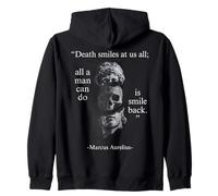 Stoic Marcus Aurelius Philosophy Death Smiles At Us All Zip Hoodie