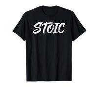 Stoic Minimalist Modern Philosophy Bold Typographic Graphic T-Shirt
