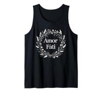 Stoic Minimalist Tee for Women Men Amor Fati Floral Wreat Tank Top