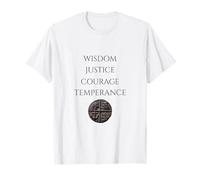 Stoic Philosophy Cardinal Virtues Typography Streetwear T-Shirt