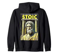 Stoic Philosophy Vintage Book Cover Stoicism Philosopher Zip Hoodie