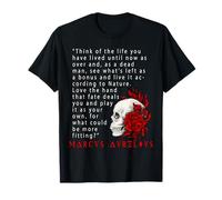 Stoic Quote Marcus Aurelius and Skull Stoicism Gift T-Shirt