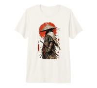 Stoic Ronin Samurai Red Sun Japanese Warrior Portrait Art Premium T-Shirt