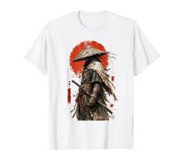 Stoic Ronin Samurai Red Sun Japanese Warrior Portrait Art T-Shirt