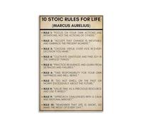 Stoic Rules for a Good Life Poster - 10 Principles of Stoicism for Daily Practice, Mindfulness and Personal Growth(Framed,08x12inch(20x30cm))