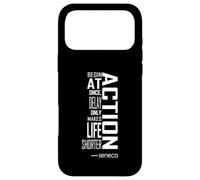 Stoic Seneca Reminder: Action, Begin at Once, Life Is Short Case for iPhone 17 Pro Max