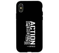 Stoic Seneca Reminder: Action, Begin at Once, Life Is Short Case for iPhone X/XS