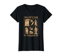 Stoic Stoicism Philosophy Quotes Virtue Wisdom Self-Control Value Graphic T-Shirt, Women, Black, L