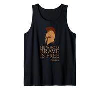 Stoicism - He Who is Brave is Free - Stoic Philosophy Quote Tank Top