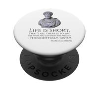 Stoicism - Life Is Short - Marcus Aurelius Stoic Philosophy PopSockets Adhesive PopGrip